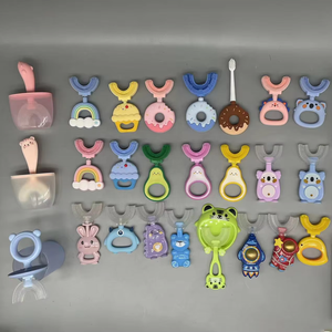 Cepillo de dientes en forma de U de alta calidad con cepillo de dientes en forma de U de silicona de grado alimenticio para niños, bebés, Limpieza de dientes de 360 grados - Product Image 2