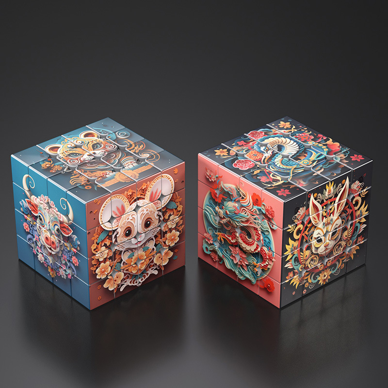 Visualización del efecto del cubo de Rubik de cuarto orden