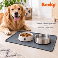 Tapis de Nourriture et d'Eau pour Animaux de Compagnie Personnalisé par le Fabricant, Tapis en Silicone Imperméable pour Chiens et Chats, Tapis pour Gamelle de Nourriture et d'Eau