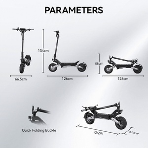 Entrepôt UE, Royaume-Uni, États-Unis, Trottinette électrique 11 pouces OOTD T10, batterie 13,5 Ah 18 Ah, 55 km/h, pliage rapide, pas cher, trottinette électrique 500 W pour adultes - Product Image 5