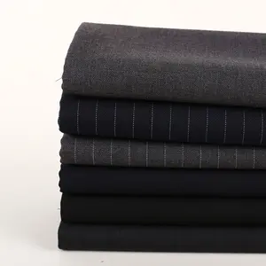 Ý Anh Anh Anh Merino Cao Cấp Tùy Chỉnh Sọc Twill Polyester Cashmere Worsted Len Suiting Vải Cho Nam Giới Phụ Nữ Phù Hợp Với Vải