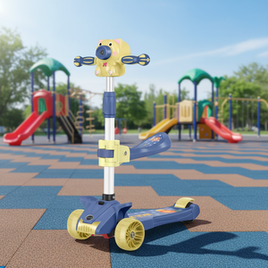 Nuevo Scooter Plegable de 3 Ruedas para Niños, Diseño Moderno de Plástico con Luces LED y Máquina de Burbujas, Diseño de Una Sola Rueda para Niños de 2 a 6 Años, con Certificación CE - Product Image 4
