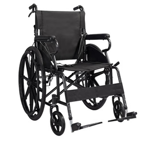 Fauteuil roulant manuel pliable léger avec frein en U pour personnes âgées et handicapées - Product Image 1