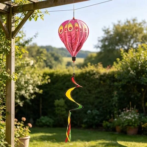 Girador de Viento con Forma de Globo Aerostático de Girasol, Decoración Colgante 3D para Jardín, Arte de Jardín Impermeable de PVC, Adorno para Exteriores, Twister Grande de 125 cm - Product Image 6