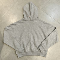 Sweat à capuche zippé pour homme en molleton bouclette délavé à l'acide, avec logo imprimé personnalisé et design délavé