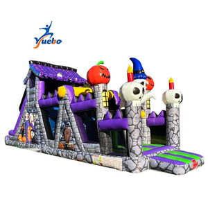 Circuito de Obstáculos Inflable para Halloween, Desafío de Obstáculos al Aire Libre con Calabazas y Fantasmas, Castillo de Obstáculos para Alquiler para Fiestas - Product Image 1