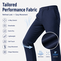 Pantalons de golf droits sur mesure 30-40, pantalons de parcours extensibles 4 directions OEM ODM