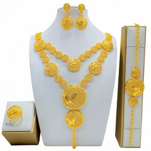 Dubai Fashion Gold Color Women's <strong>Jewelry</strong> <strong>Set</strong> for Wedding or Party Includes Heart Necklace Bracelet Earrings Ring - Product Image 5