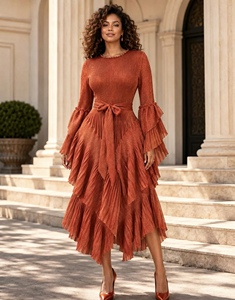 Nuevo Vestido con Volantes Miyake 2026 - Estilo <span class=keywords><strong>Elegante</strong></span> y Moderno - Tirantes para Cierre en la Cintura - Vestido para Mujer Talla Grande - Product Image 2
