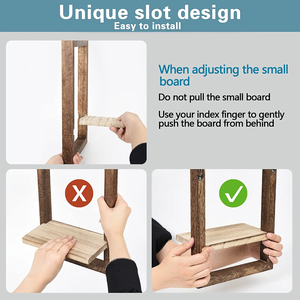 Shunlei – etagères en bois OEM, étagères flottantes en bois rustique, étagères murales carrées en bois - Product Image 4