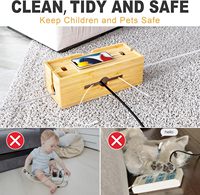 Boîte d'organisation de cordon Boîte de câble pour cacher les fils et les multiprises Boîte de gestion de câble en bambou pour bureau
