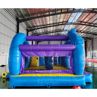 Château gonflable commercial coloré personnalisé en promotion avec toboggan pour enfants, idéal pour la location événementielle