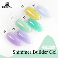 ICE NOVA Shimmer Builder Extension Gel à paillettes de style russe 6 en 1 Fonction Professional Custom Builder UV/LED Gel Factory