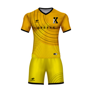 Customize your own football shirt create yellow and red soccer jersey football uniform - Product Image 2