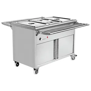 Prezzo di fabbrica Buffet Pentole Più Caldo Cibo Trolley / Push Tipo di Cibo Riscaldamento Mobile Della Macchina/Mobile Ospedale Bain Marie