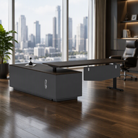 Bureau de direction électrique réglable en hauteur avec armoire de rangement latérale, moderne, vente en gros ODM
