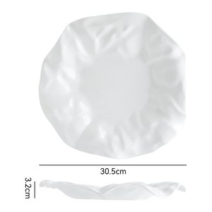 Nuevo Juego de <span class=keywords><strong>Vajilla</strong></span> de Porcelana Fina con Relieve, Plato con Forma de Flor, Elegante Tazón Irregular, <span class=keywords><strong>Vajilla</strong></span> de Cerámica - Product Image 3