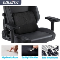 Chaise de jeu de grande taille haut de gamme de la marque Dowinx, chaise d'ordinateur, chaise de course de jeu, avec bascule et appui-tête magnétique