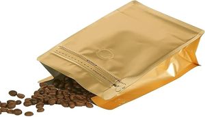 ถุงกาแฟแบบตั้งได้ ขนาดปรับแต่งได้ สีทอง ผลิตจากวัสดุ PET/PA/AL/CPP ใช้แล้วทิ้ง พร้อมวาล์วระบายอากาศ ราคาโรงงานโดยตรง - Product Image 2