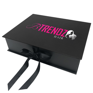 Biểu Tượng Tùy Chỉnh Tóc Đen Bó Dệt Mở Rộng Sáng Tạo Hộp Quà Tặng Và Trường Hợp Gói Tóc Giả Hộp Tóc Bao Bì Màu Tóc Hộp - Product Image 3