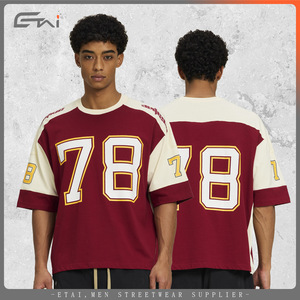Dreaming Lion Herren Chao Marke Kontrast-Eishockey-T-Shirt Atmungsaktiv 270G Nylon/Kaschmir Spleißmuster Kurzarm für - Product Image 3