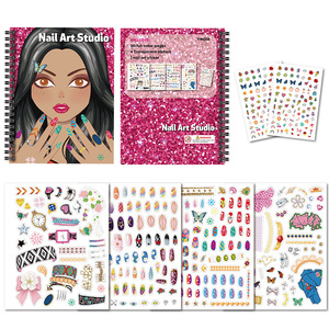 <span class=keywords><strong>Dibujo</strong></span> para colorear libro de actividades Diseño de Moda de uñas cuaderno de bocetos pequeño diseñador creatividad libro pegatina de uñas libro regalo para niñas - Product Image 2