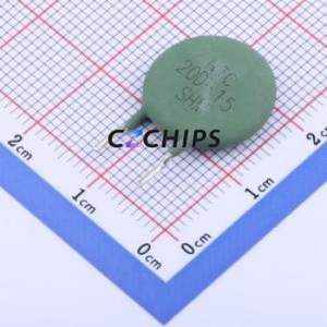 Termistor NTC DRM200D15MPD37GA0, Componente de Montaje en Orificio (THT), P=7.5mm, Resistencia de 20 Ohmios, 3200K, 4A - Product Image 1