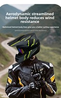 Casque de motocross intégral à double visière, coque en ABS avec doublure en mousse, design respirant pour la descente, le VTT, le tout-terrain et les courses