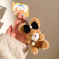 En gros : Porte-clés en peluche de dessin animé, mignons et doux, en forme d'ours, petits et raffinés, accessoires pour sacs, jouets pour enfants, cadeaux