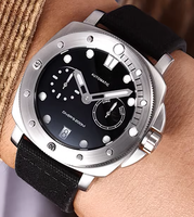 Montres de plongée mécaniques en acier lumineuses, avec affichage de la date, design d'usine et personnalisation par lots, pour marque privée