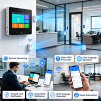 Système d'alarme sans fil Tuya GSM+WiFi avec écran tactile, contrôle à distance par application, automatisation de la maison intelligente, 99 capteurs compatibles