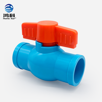 Katup Bola PVC Berkualitas Tinggi Warna Biru dengan Gagang ABS Oranye untuk Sistem Pipa Air Irigasi Pertanian