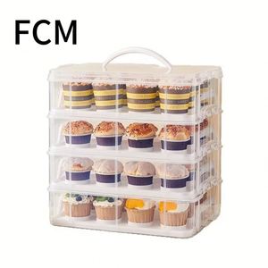 Cupcake Container with Lid and Handle Food Grade Transparent <b>Cake</b> Box Bakery <b>Boxes</b> for <b>Wedding</b> Party Outdoor - Product Image 1
