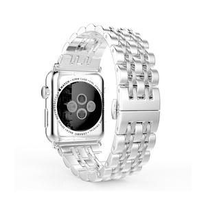 CM Business <span class=keywords><strong>7</strong></span> maillons métal Bracelet de montre pour iWatch <span class=keywords><strong>7</strong></span> 6 SE 5 4 3 Bracelet en acier inoxydable pour <span class=keywords><strong>Apple</strong></span> <span class=keywords><strong>Watch</strong></span> 40/ 44 /41mm <span class=keywords><strong>45m</strong></span> - Product Image 4