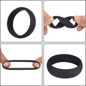 <span class=keywords><strong>6</strong></span> Verschiedene Größen Schwarze Penisringe - Medizinisches Silikon 100% Wasserdicht Echtes Hautgefühl Penisringe - Besserer Sex - Product Image 4