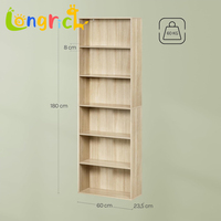 Armoire minimaliste en bois, 6 étagères, 6 cubes, rangement ouvert multifonctionnel, durable, écologique, petite chambre, salon, bureau à domicile