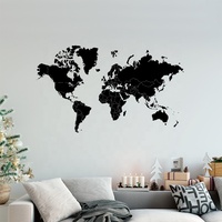 Vente en gros PVC carte du monde papier peint autocollant mural décoration murale