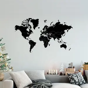 Vente en gros PVC carte du monde papier peint autocollant mural décoration murale - Product Image 2
