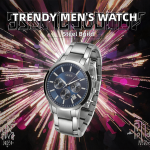 メンズ大型クォーツ時計スポーツファッションビジネスカジュアルスタイリッシュなポインターステンレスバンド高級SEIKOムーブメント防水 - Product Image 2