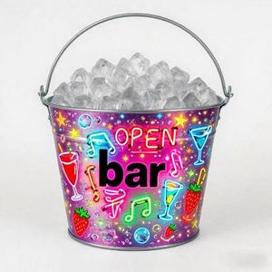 10L özel Metal buz kovası teneke soğutucu kolu ile 30x22x23cmH büyük içecek küvet Bar parti olay için Catering açık kullanım - Product Image 2