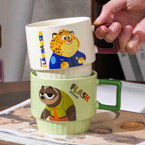 Juego de tazas apilables Disney Zootopia, taza de café de 2 piezas con asa, diseño de dibujos animados para niños y adultos, regalo - Product Image 1