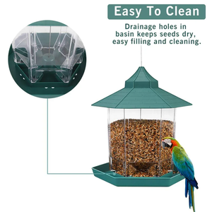 Comedero automático de acero inoxidable ecológico para pájaros, ventana colgante moderna, colibríes, pájaros salvajes, bebederos de agua y comida - Product Image 2