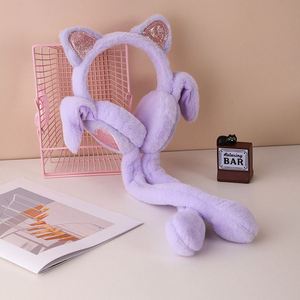 Cache-oreilles d'hiver unisexe pour enfants en peluche super douce avec motif lapin à cœur mobile - Chaud et idéal comme cadeau pour la maison - Product Image 4