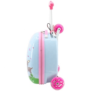 Nouvelle valise à roulettes pour enfants, motif dessin animé, scooter, skateboard, 4 roues, ABS PC, cabine 20 pouces, ensemble de bagages de <span class=keywords><strong>voyage</strong></span> - Product Image 4