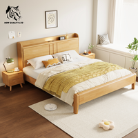 China liefert günstigstes Bett mit individuellem Logo, großer Lagerbestand, sofort lieferbar, neues modisches Schlafzimmermöbel, Holzbett in voller Größe.