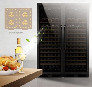 Sicao 5-20c. Cave à vin de luxe à double porte, grande capacité (300 bouteilles), avec contrôle de l'humidité et de la température - Product Image 1