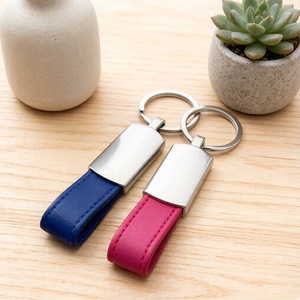Premium Retro Leather Key Chain Custom Brand Logo Leather Keychain