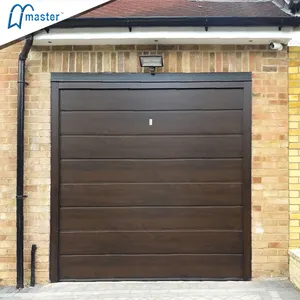 Sectional Door Master Well Best Sale Customized Automatic Electric Sectional Double Skin Wood Car Overhead Steel Garage Doors For Villa