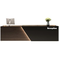 Bureau de réception haut de gamme de style européen en MDF avec rangement pour entreprises, salons de beauté, magasins de vêtements et comptoirs de bar