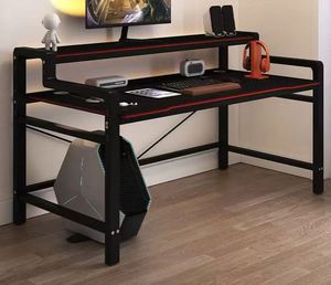 <span class=keywords><strong>L</strong></span> şekilli oyun masası bilgisayar PC için ucuz en iyi oyun masası pembe siyah büyük oyun bilgisayarı masa - Product Image 2